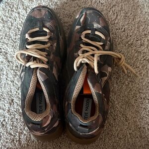 Steve Madden Camo Platform Sneakers - Brown, Tan, Black